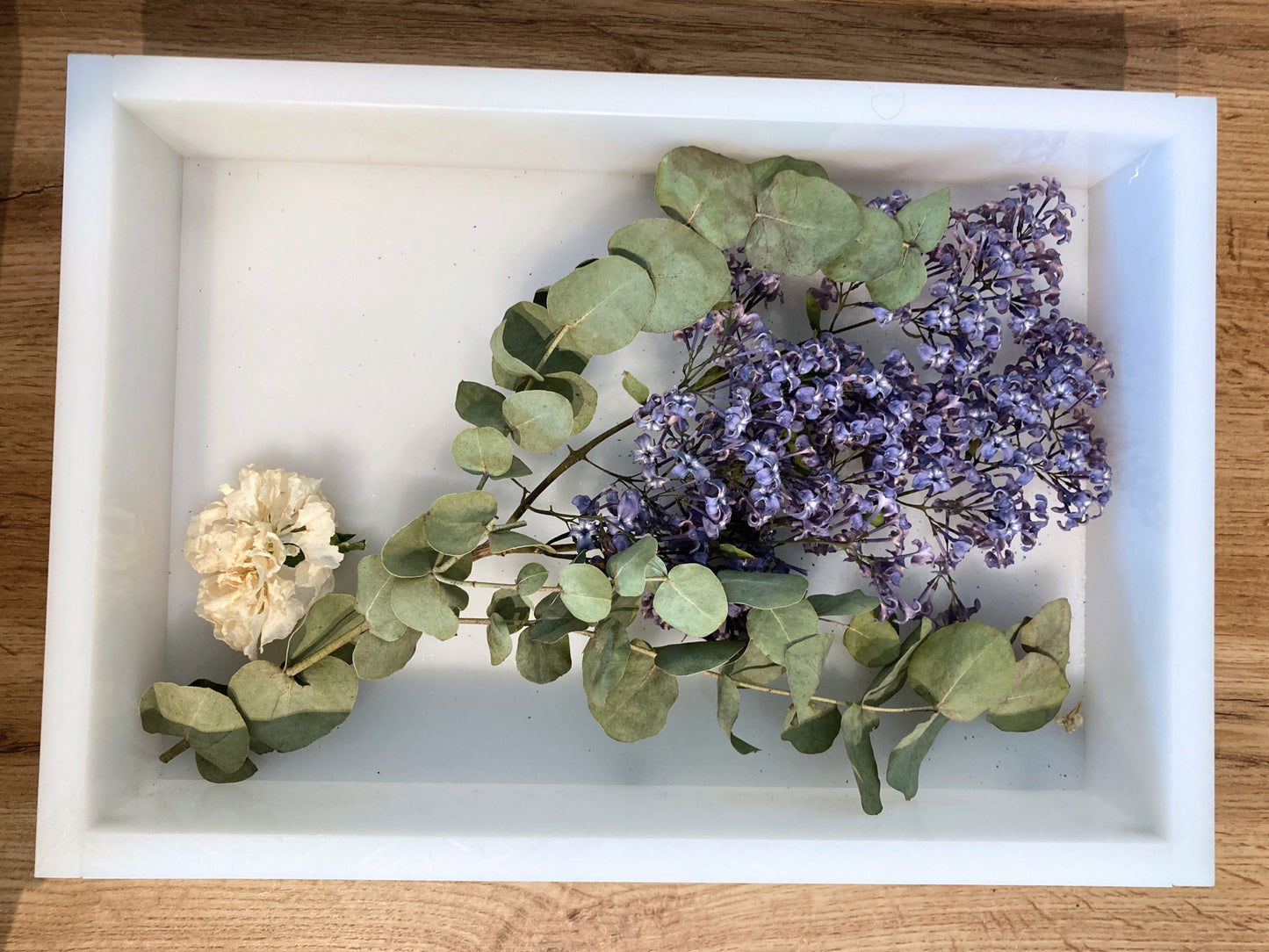 New! Big Rectangle in Epoxy Resin 20 x 30 cm with your own flowers